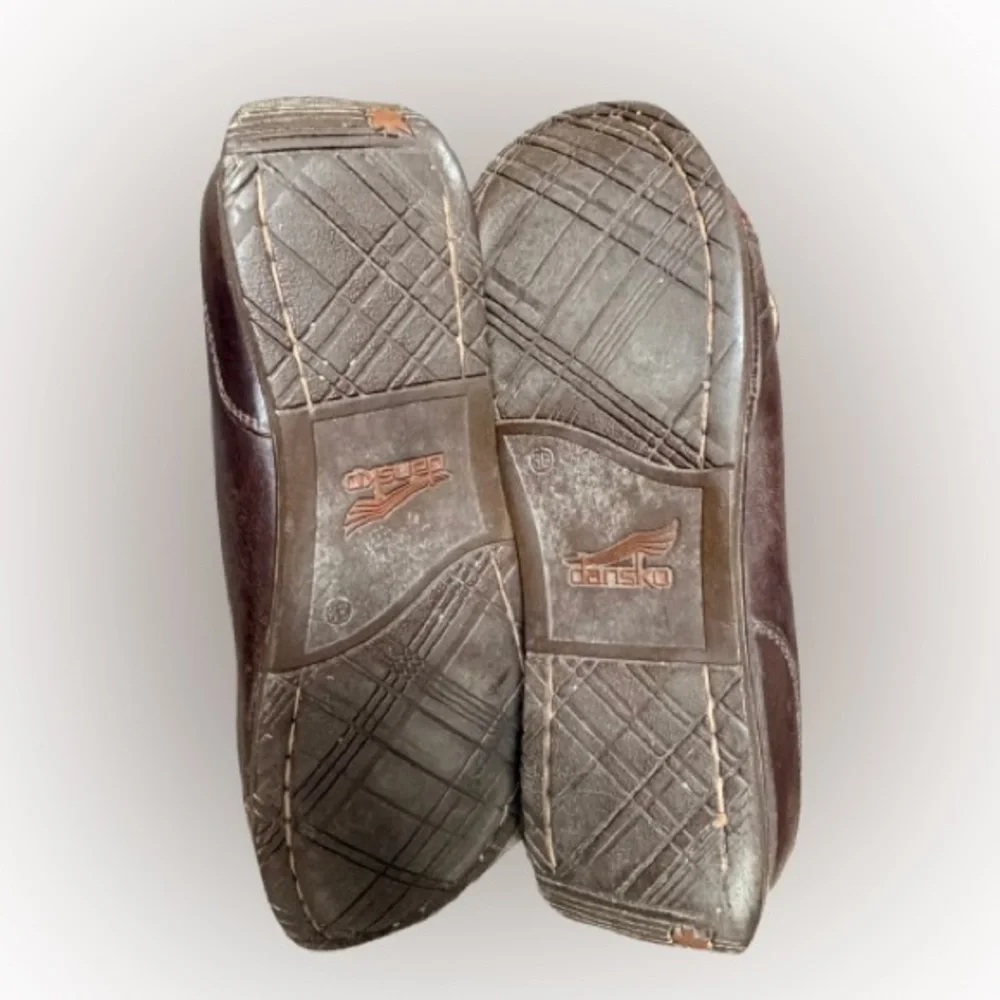 Dansko Pam leather slip-on loafers Wedge Heel Tweed Accents Size 39 US 8/8.5 - Picture 6 of 6